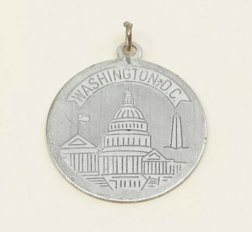 Vintage Washington sterling silver handmade pendant, 925 White House charm