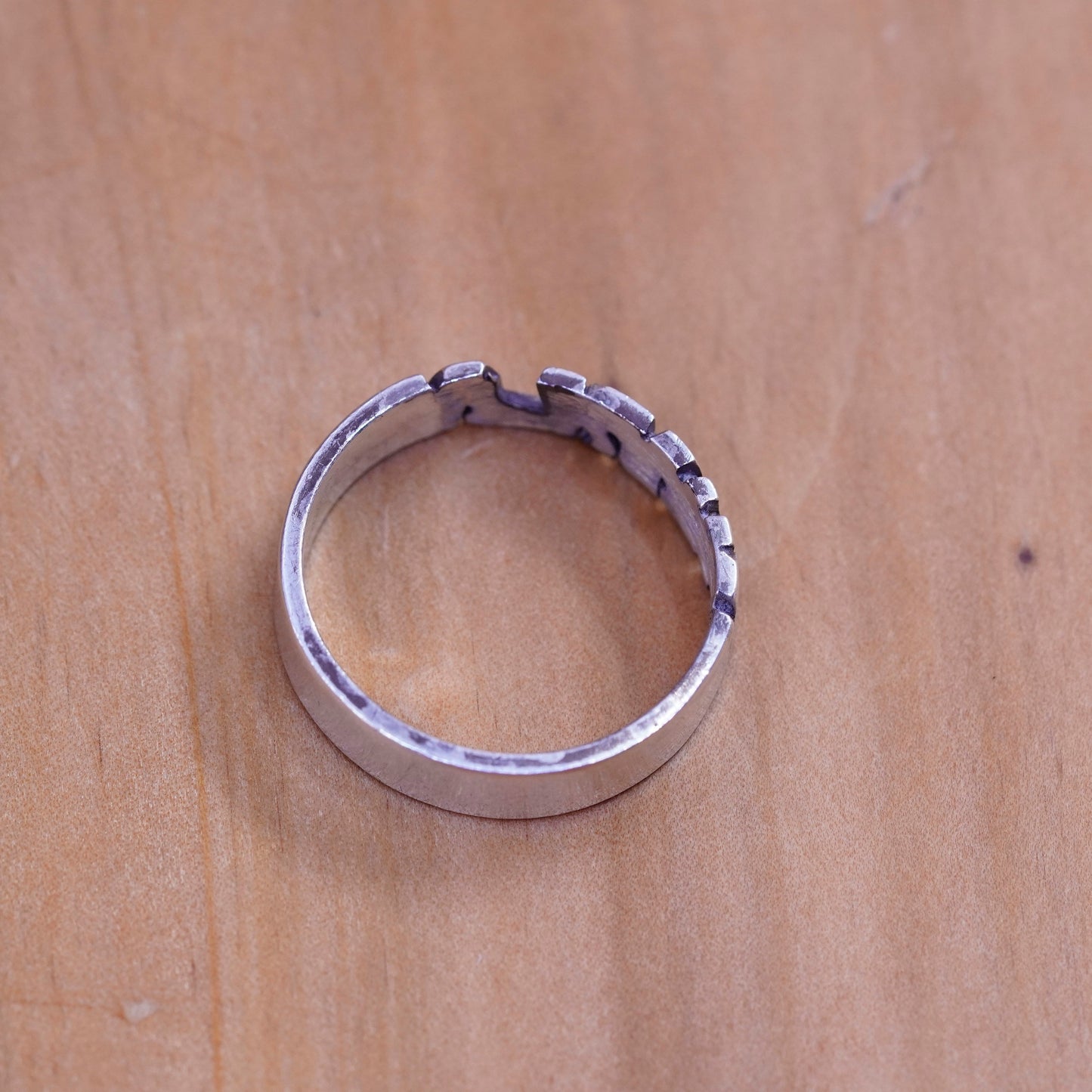Size 10, vtg sterling silver handmade ring, 925 name sharla band, minimalist