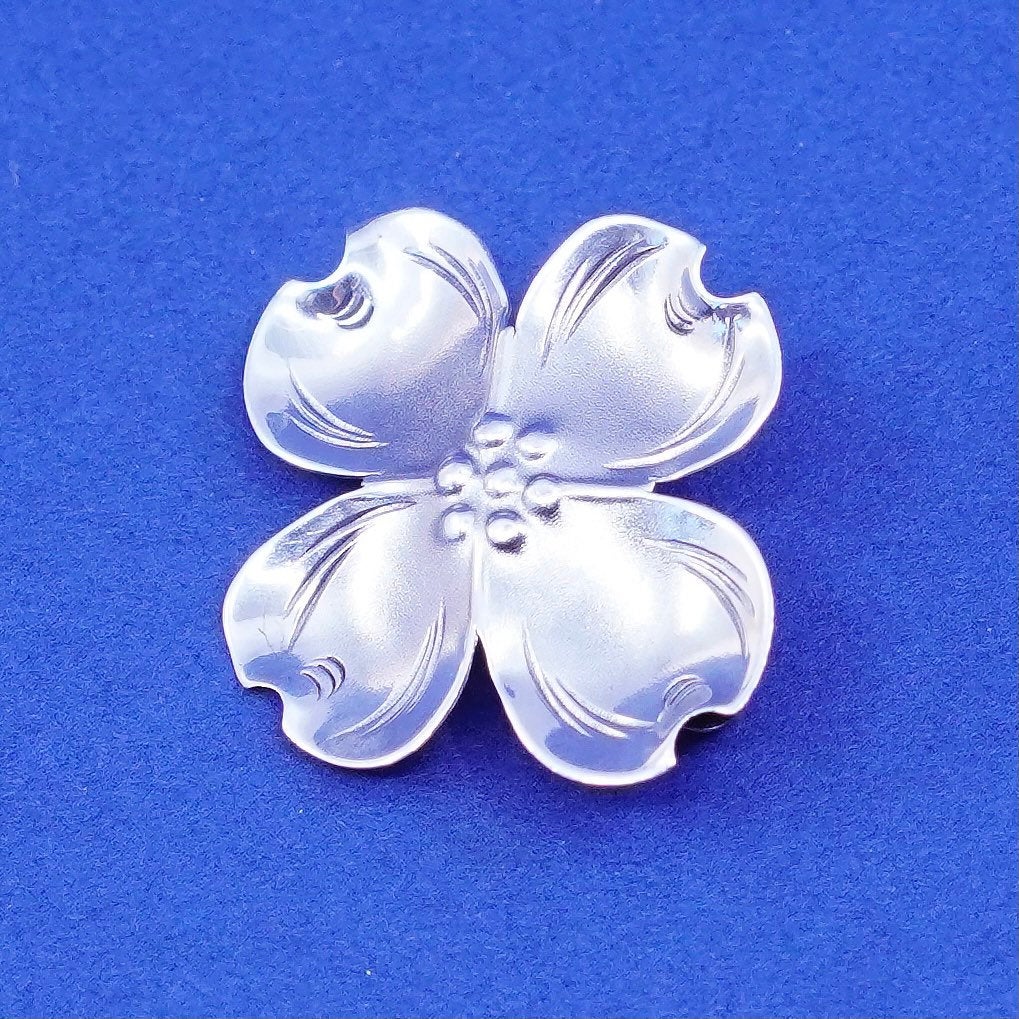 Vintage sterling silver handmade brooch, 925 dogwood flower pin