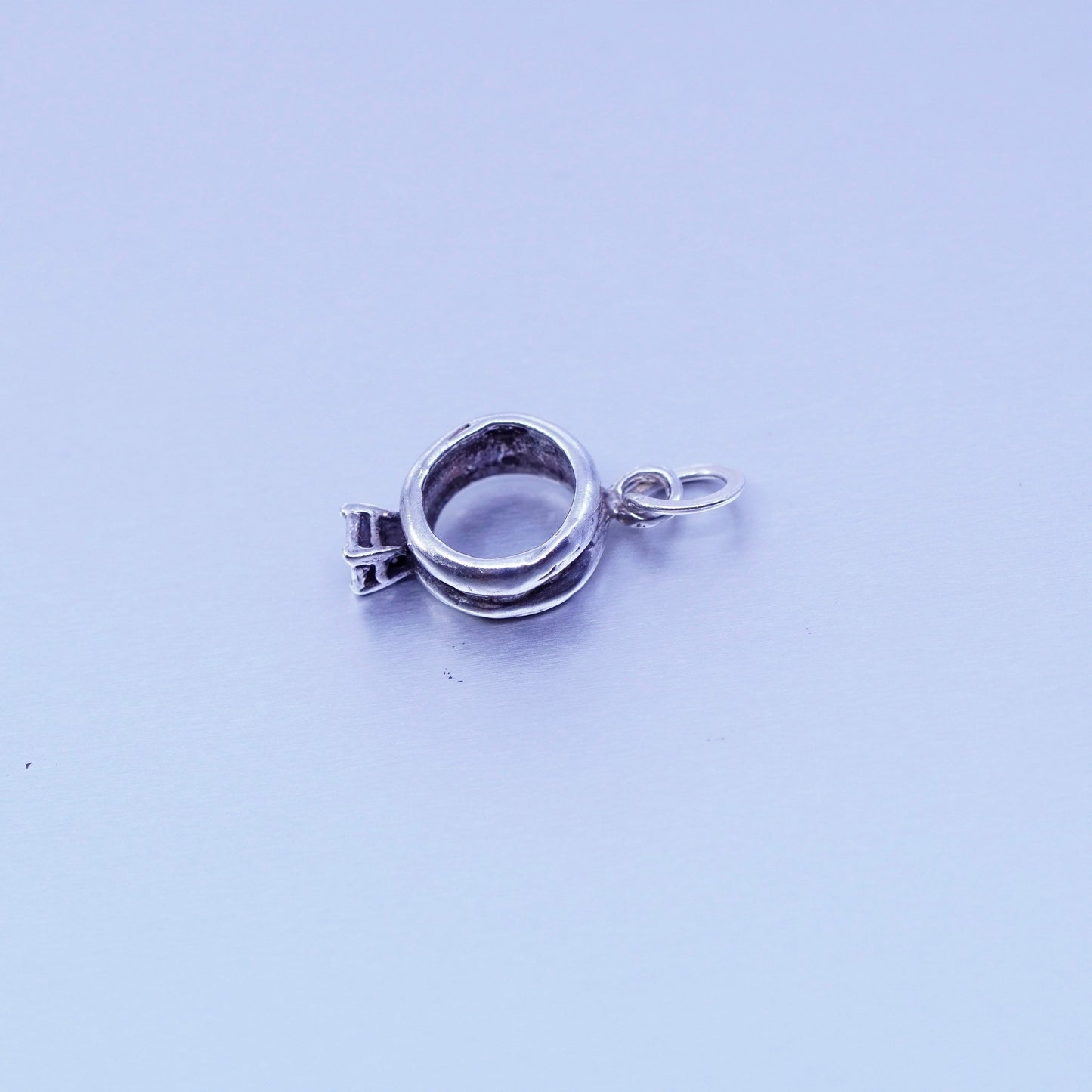 Vintage sterling 925 silver handmade engagement ring pendant charm