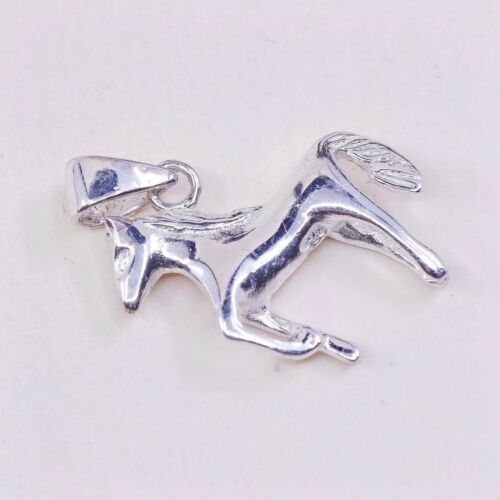 Vtg Handmade Sterling 925 silver Horse Pendant, Charm, Stamped 925