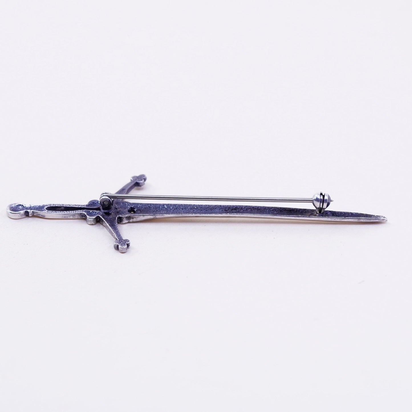 Vintage Sterling silver handmade brooch, 925 long sword, jewelry