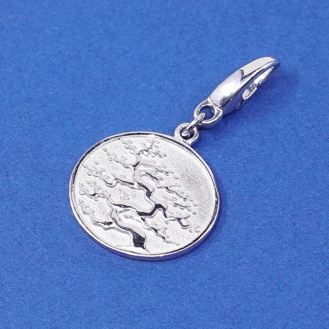 WJ Sterling silver handmade pendant, 925 tag charm with tree