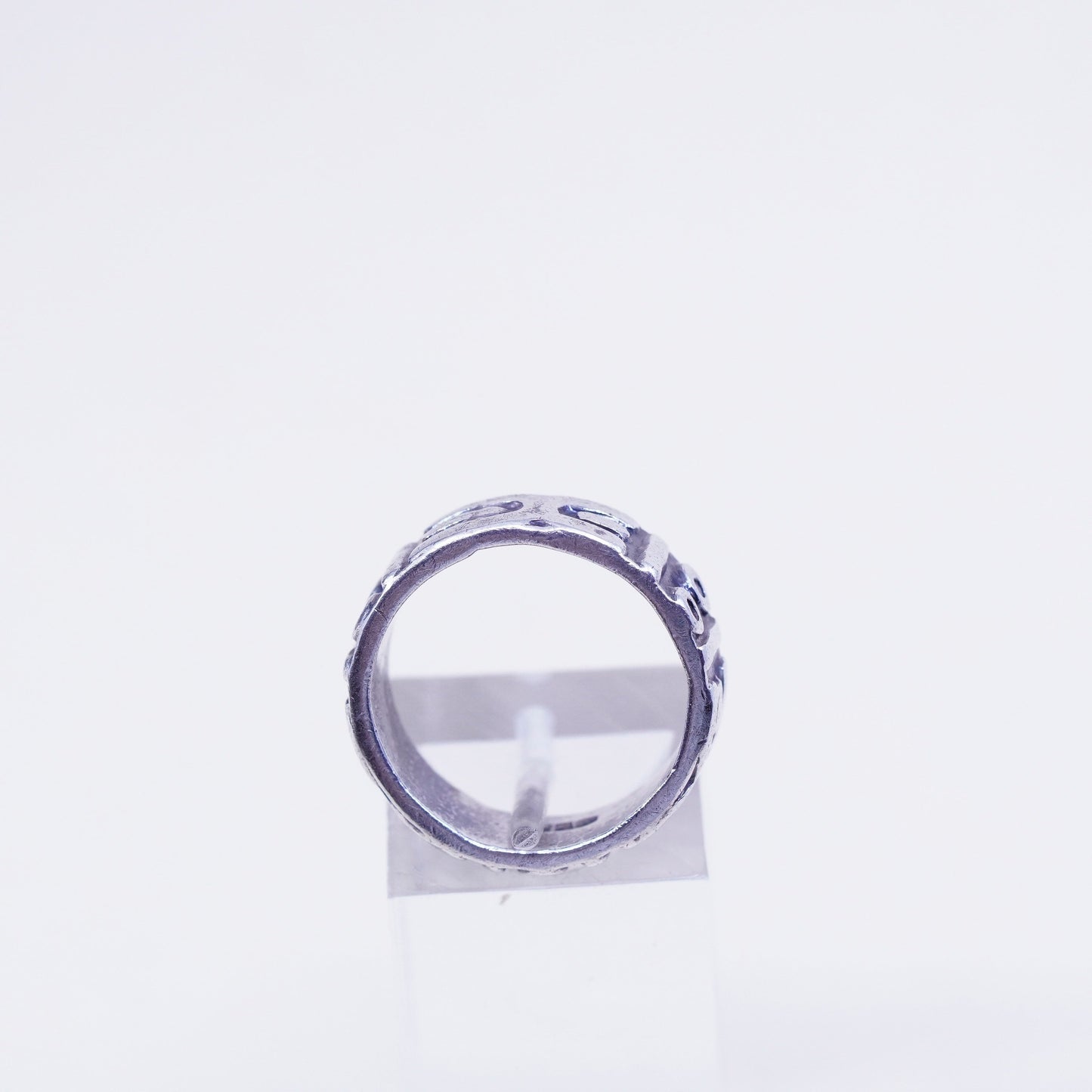 Size 7, vintage Hopi Sterling silver handmade ring, men’s patterned 925 band