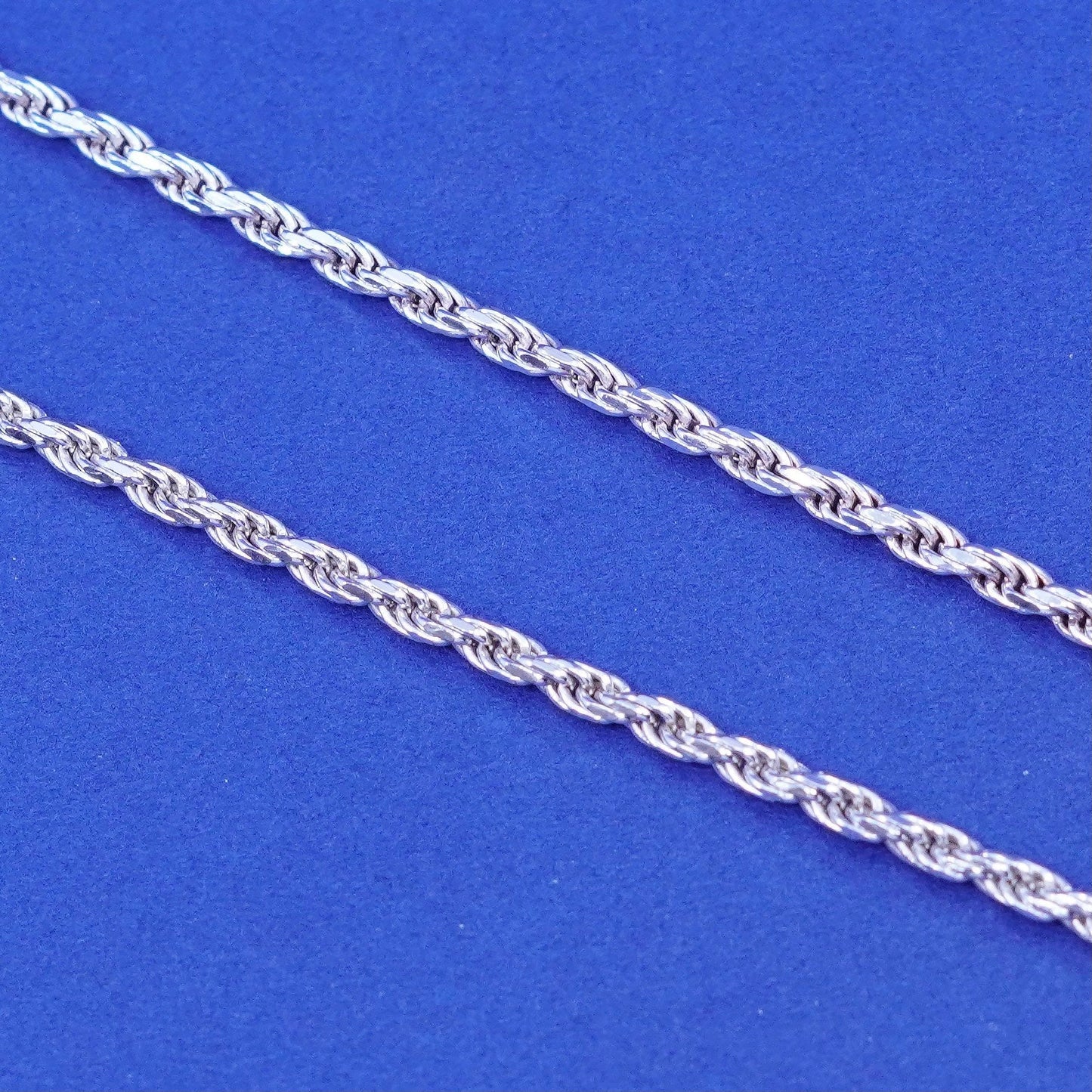 20”, 3mm, vintage Sterling silver handmade necklace, 925 diamond rope chain