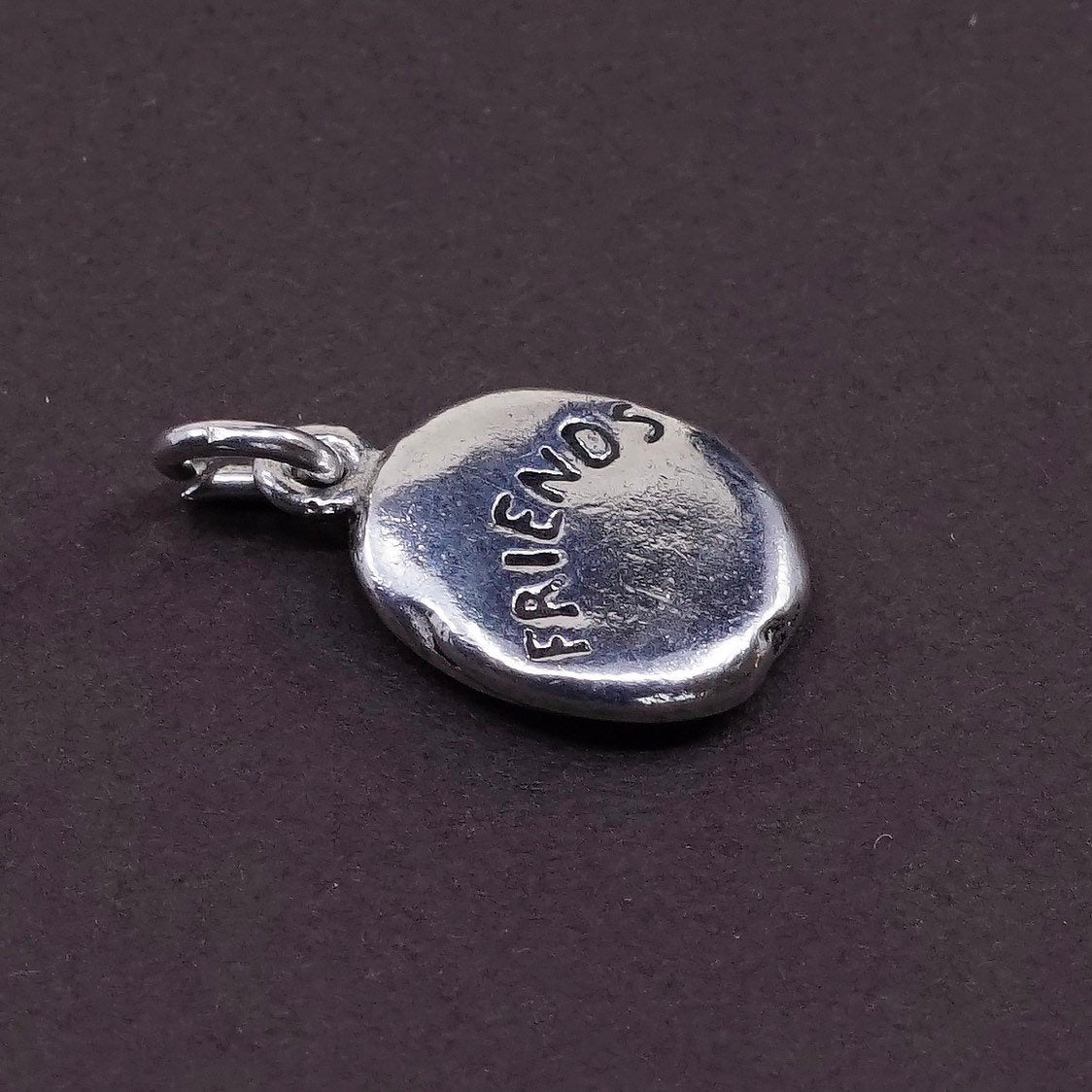 vtg Sterling silver handmade charm, 925 "best friend" charm pendant