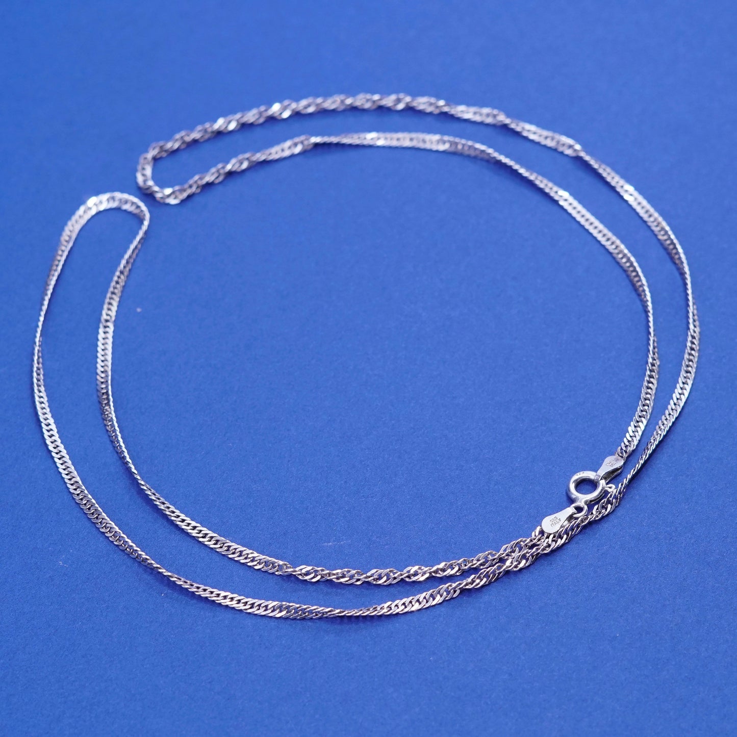 24”, 2mm, Sterling 925 silver handmade necklace, 925 twisted curb link chain