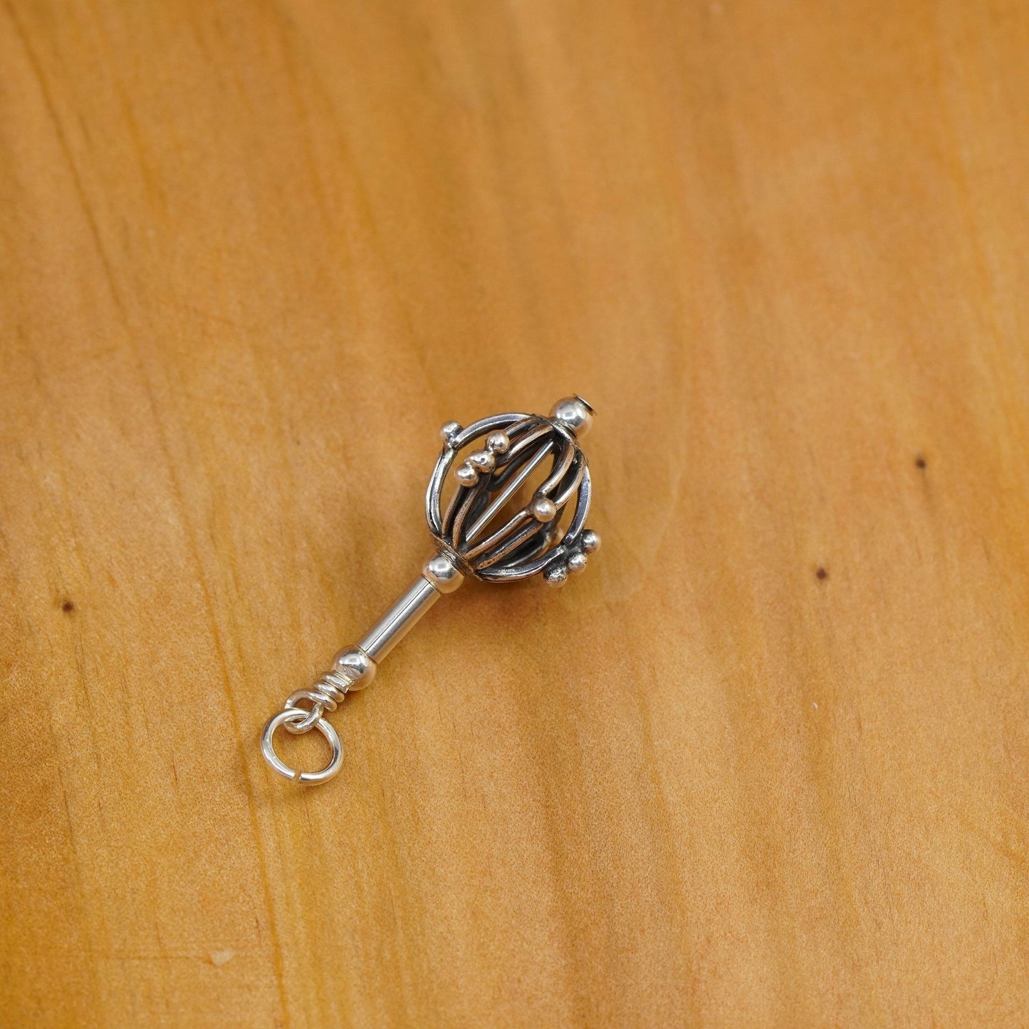 Vintage Sterling silver handmade pendant, 925 beads charm