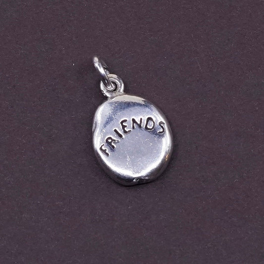 vtg Sterling silver handmade charm, 925 "best friend" charm pendant