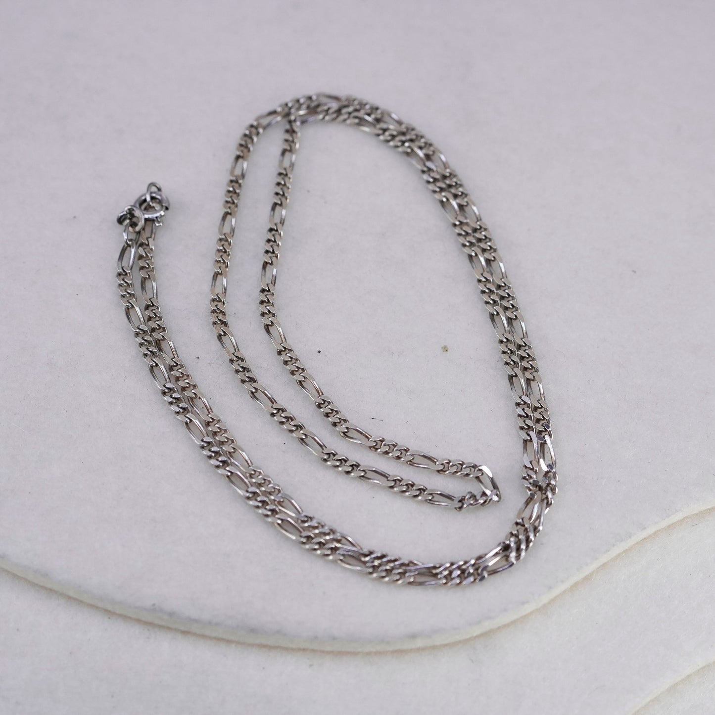 24” 3mm, vintage Italy Sterling 925 silver figaro chain necklace