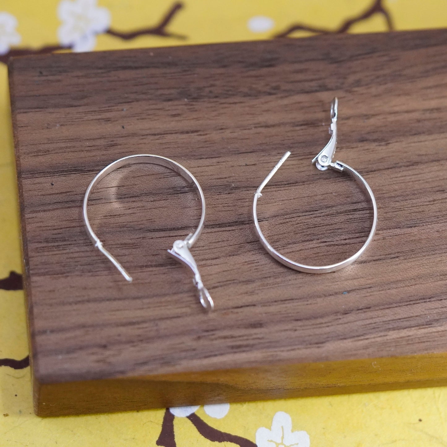 1”, Vintage Sterling silver handmade earrings, 925 hoops