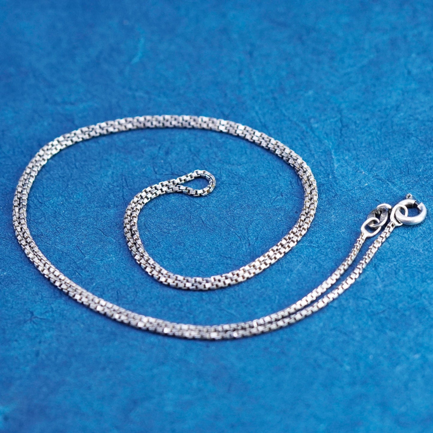 20”, 1mm, vintage Sterling silver necklace, twisted 925 box chain