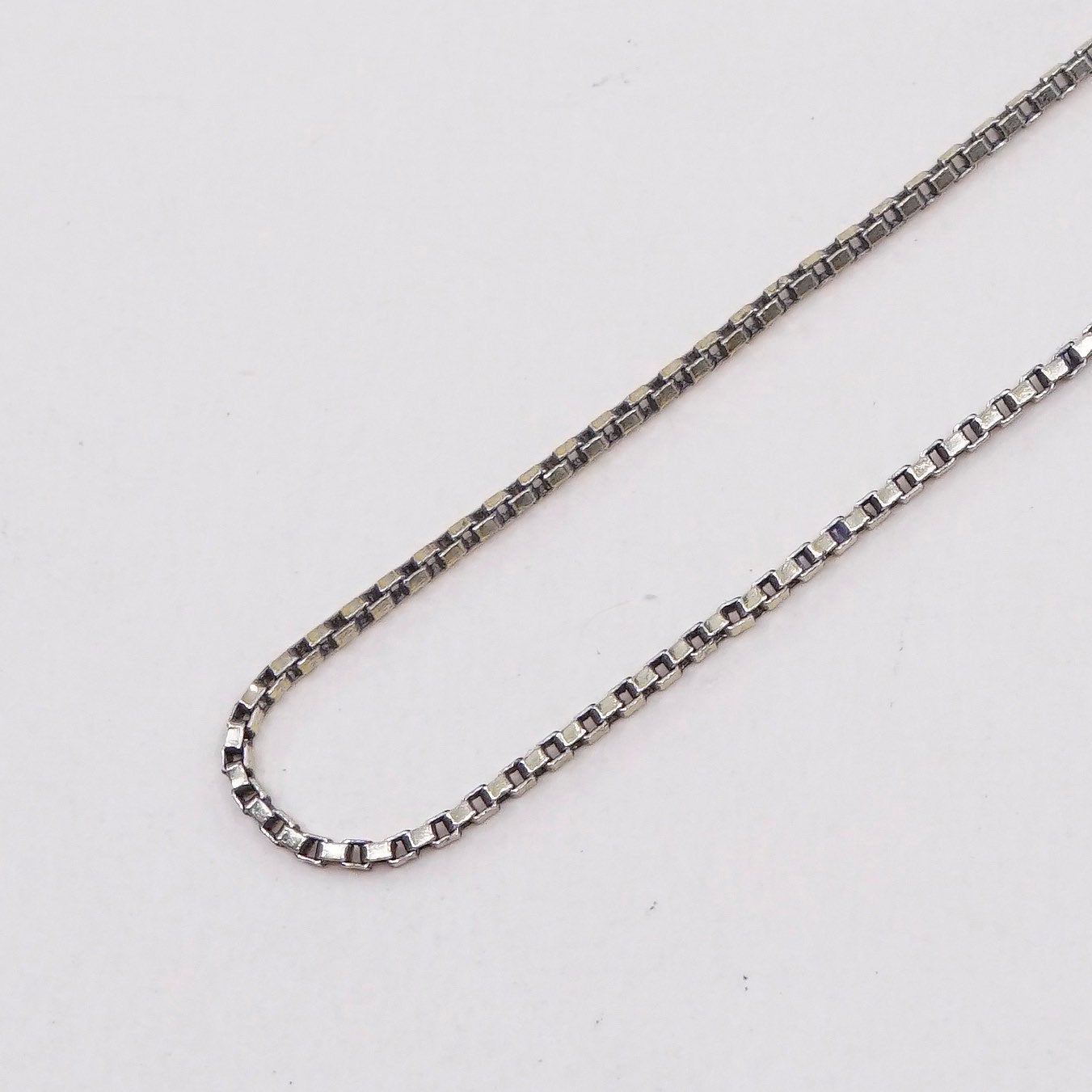 20”, 1mm, Vintage vermeil gold over sterling 925 silver box chain, necklace