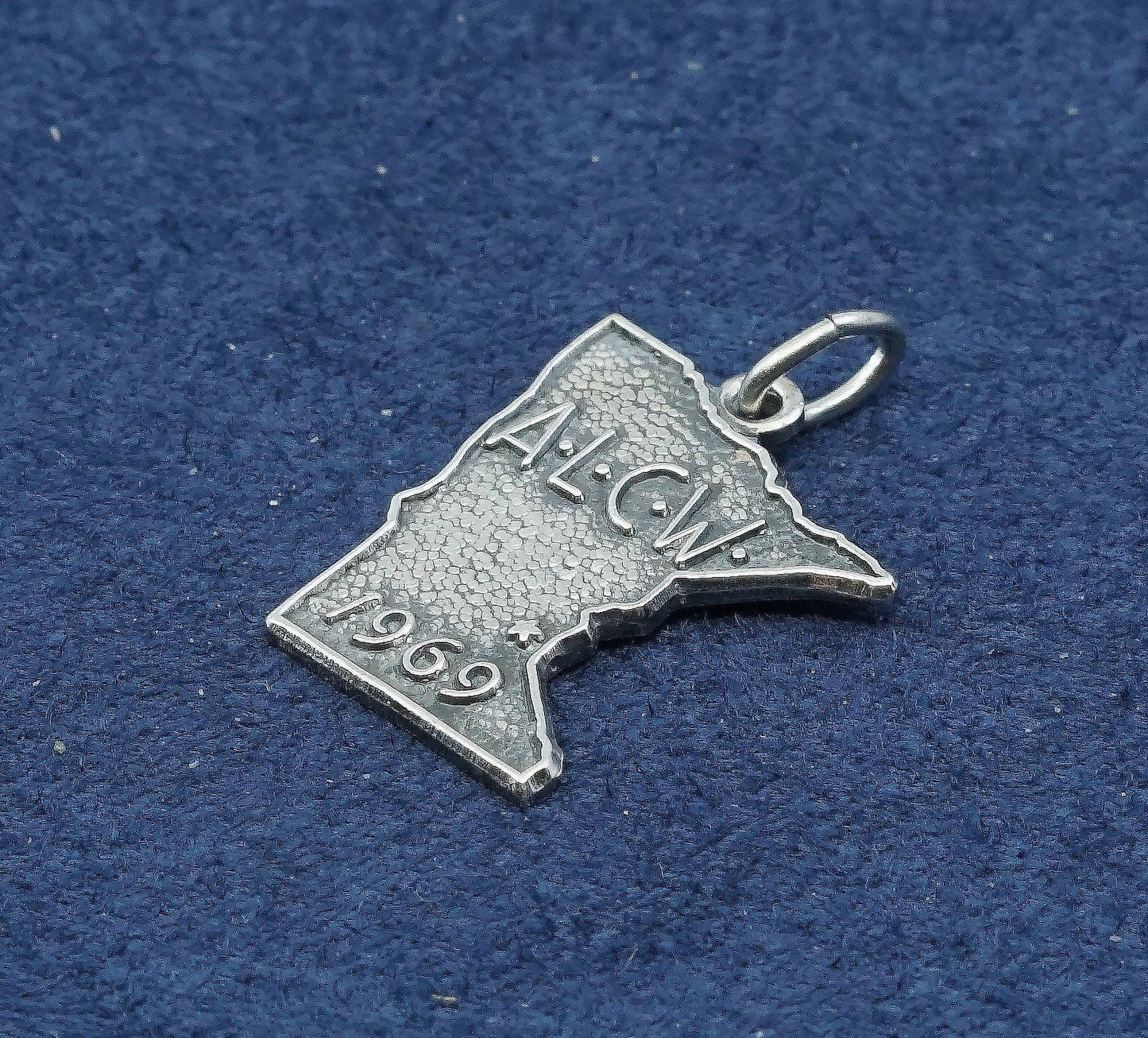 vtg Sterling silver handmade pendant, 925 American Lutheran Church ALCW charm