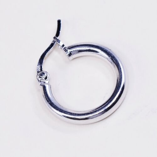0.5", Sterling silver Huggie earrings, fine 925 hoops, Stamped 925