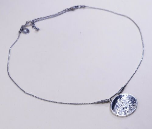 16+2” Silpada Women's: Silpada Sterling Silver Hammered Disc NE Necklaces