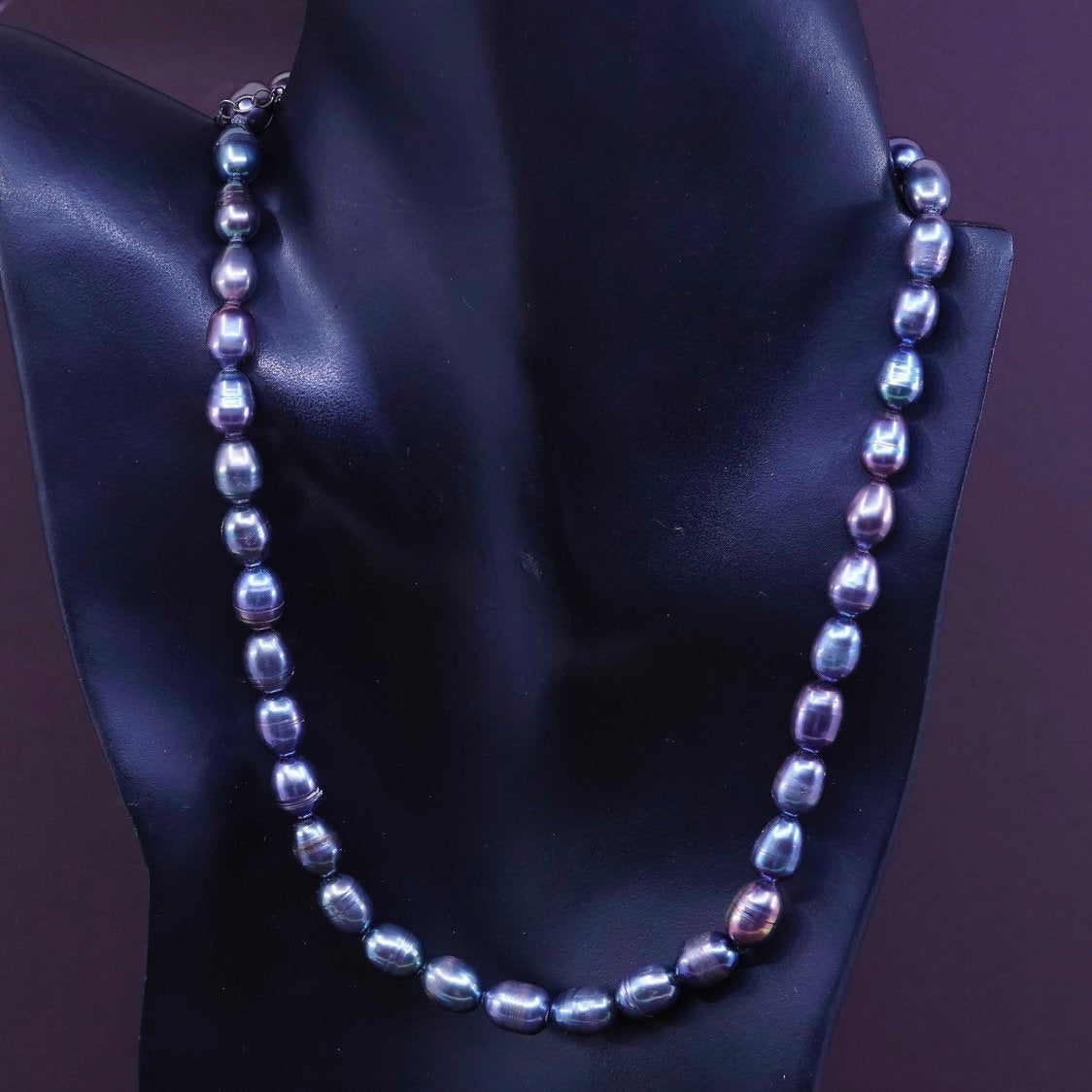 18"+2”, handmade 7-8mm pearl necklace w/ sterling 925 clasp