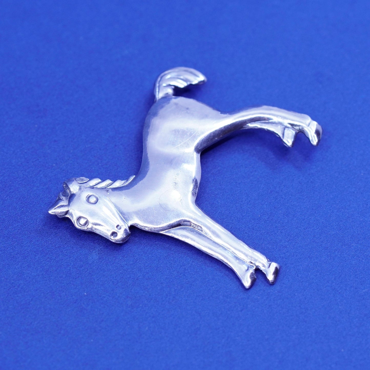 Vintage Sterling silver handmade brooch, 925 Horse pony pin