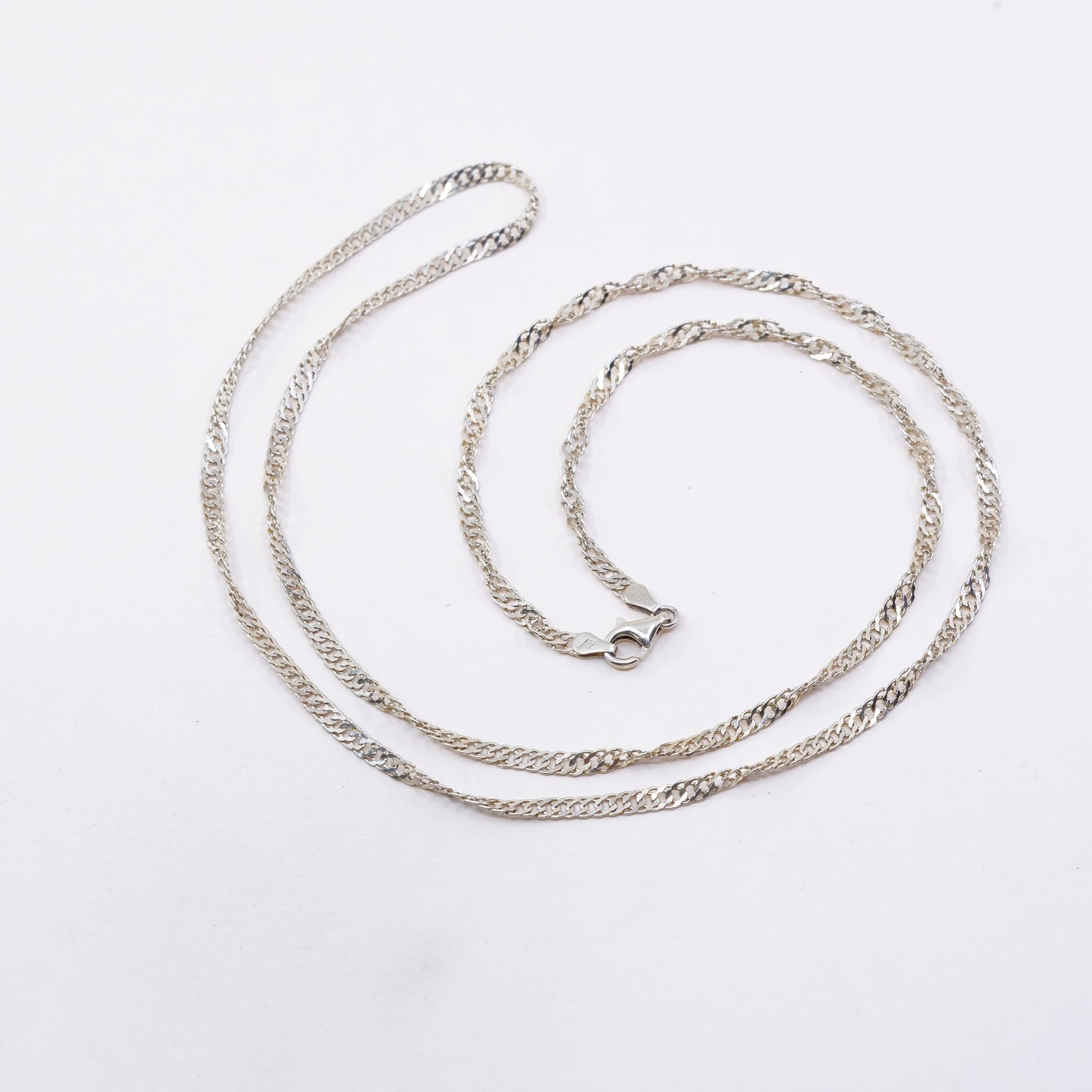 30”, Vintage vermeil gold sterling silver Italy 925 twisted curb chain necklace