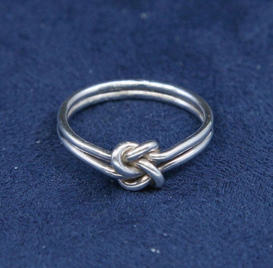 sz 6, vtg sterling silver ring, 925 wired knot band