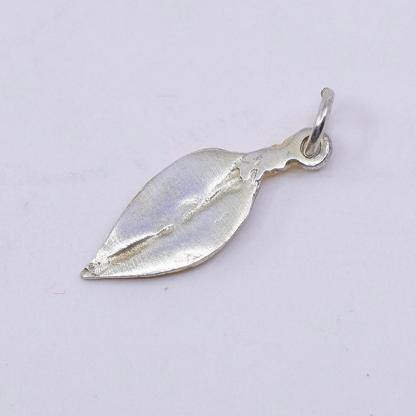 vtg vermeil gold over Sterling silver handmade leaves pendant, 925 leaf Charm