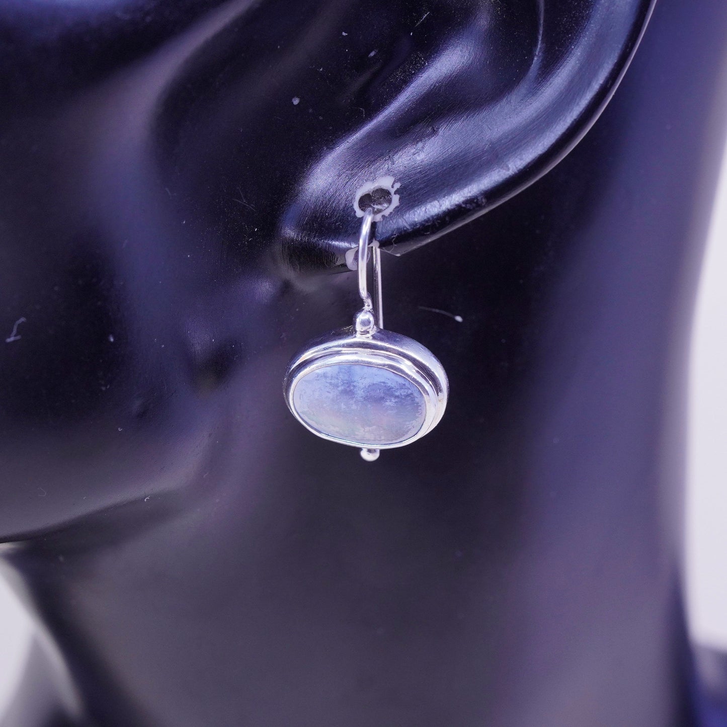Vintage Sarda Sterling 925 silver handmade earrings with pearl drops