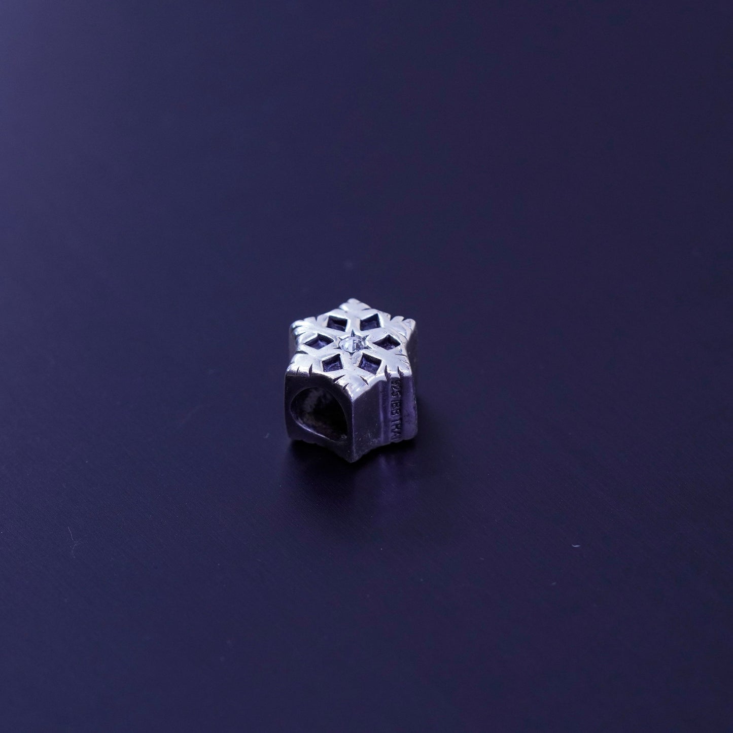 Antique Sterling silver charm, Thailand IBB 925 snowflake