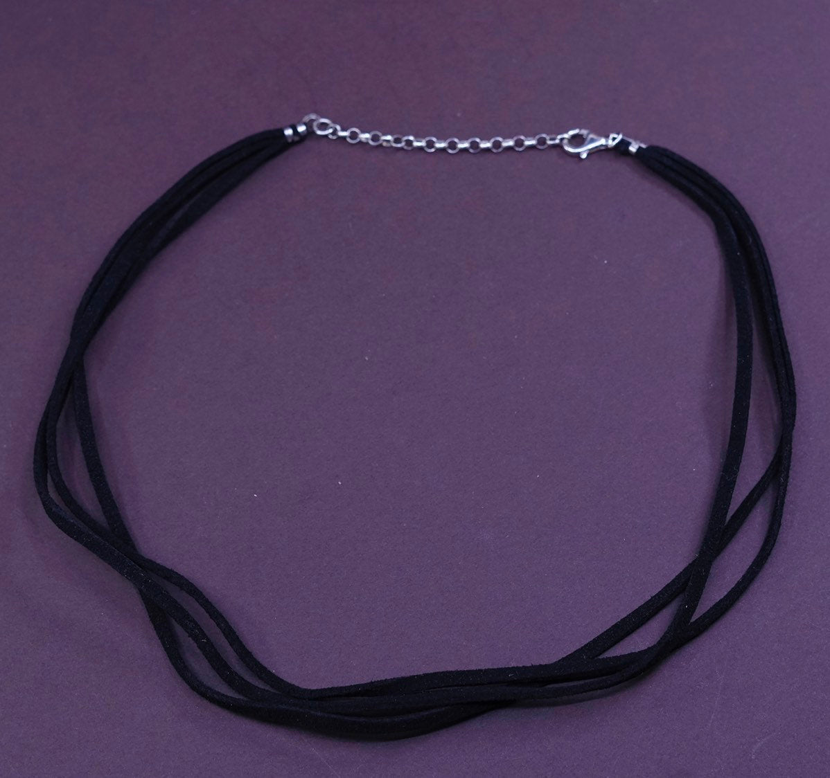 16+2”, handmade necklace, 3 thread choker w/ sterling silver clasp N extension