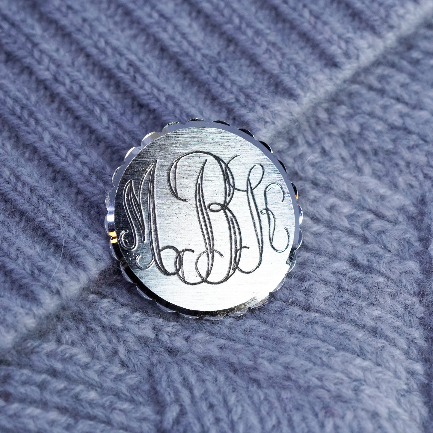 Vintage lamode sterling silver handmade brooch, 925 monogram “MBH” pin