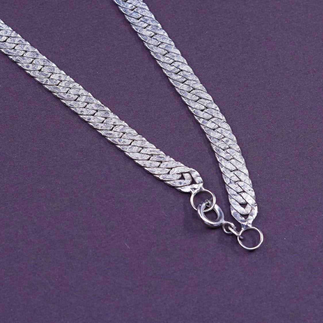 26", 6mm, Sterling silver necklace, 925 flatten curb chain