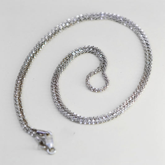 24”, 2mm, vintage Sterling silver necklace, 925 twisted chain