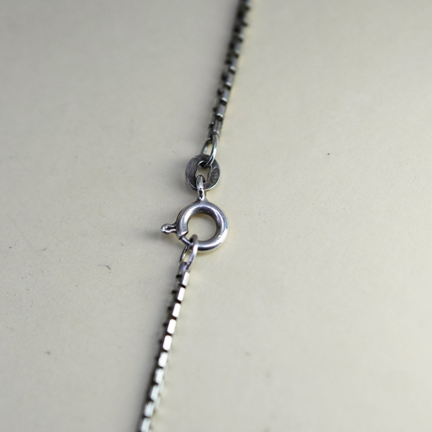 24”, 2mm, Vintage sterling silver Italy 925 silver box chain, necklace