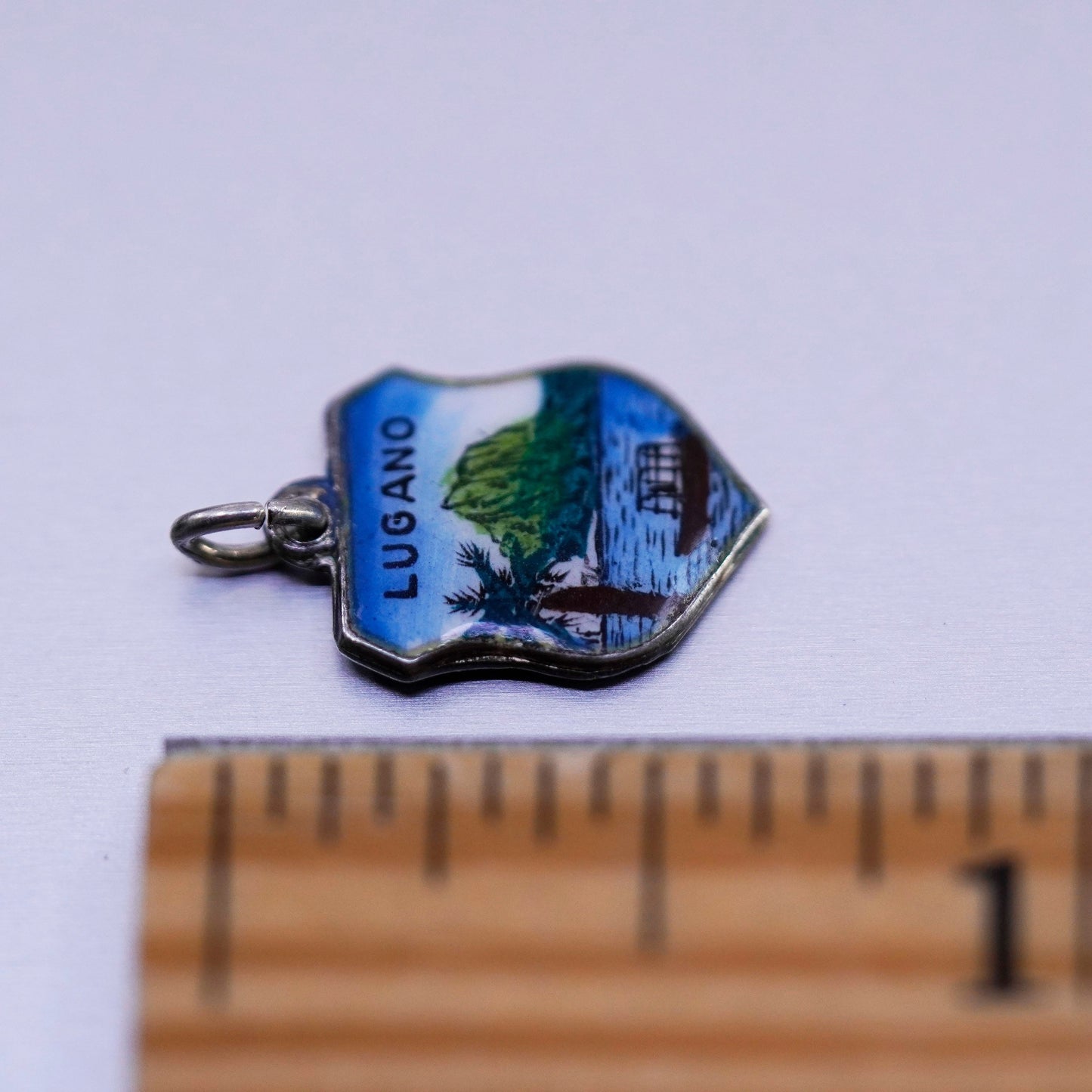 Vintage Souvenir Charm 800 Silver Lugano Switzerland