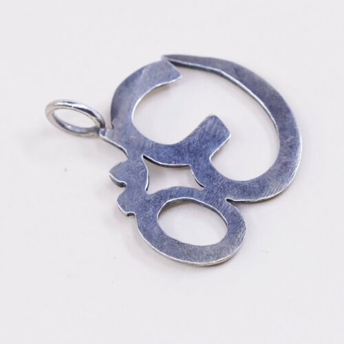 VTG sterling silver handmade pendant, 925 om aum prayer symbol Charm