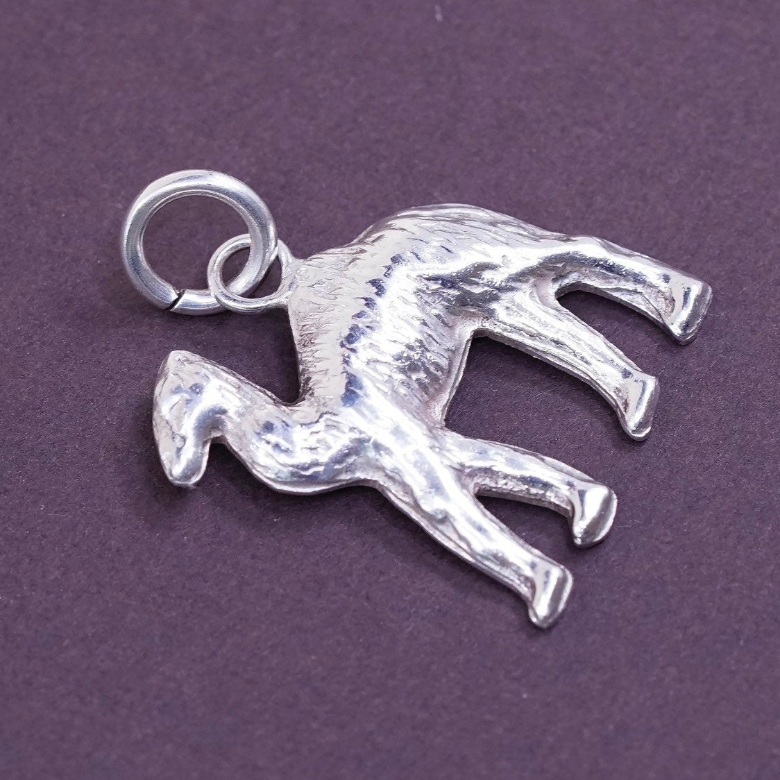 vtg Sterling silver handmade pendant, 925 silver camel pendant