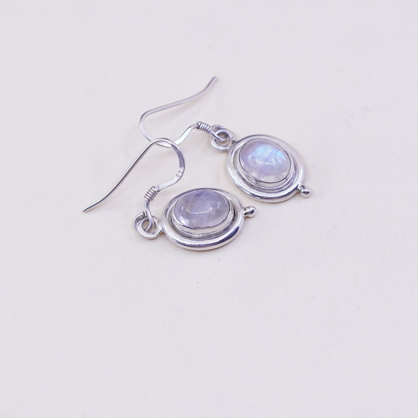 Vintage Sterling 925 silver handmade earrings with moonstone drops