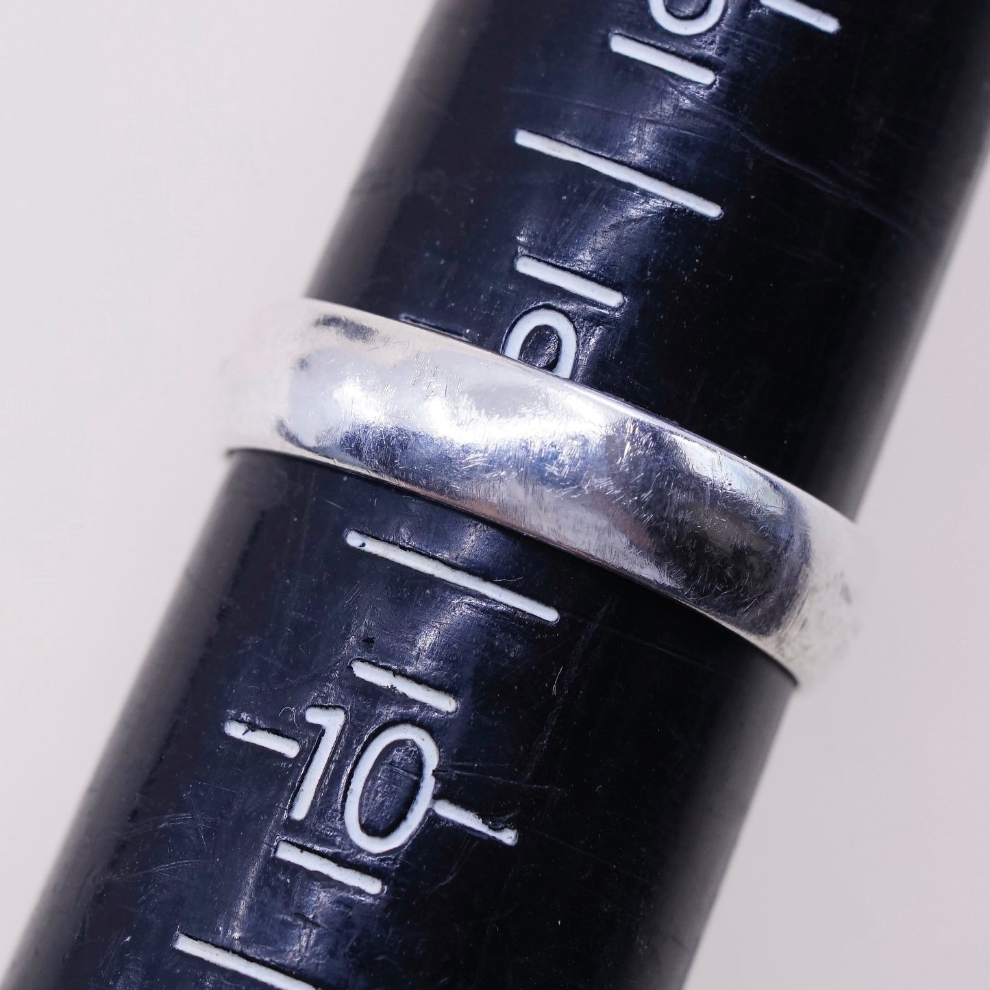sz 9, vtg BCD sterling silver handmade ring, 925 prayer stackable band “truth”