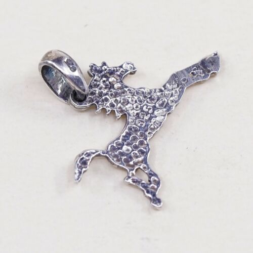 Vtg Handmade Sterling 925 silver Horse Pendant, Charm, Stamped 925