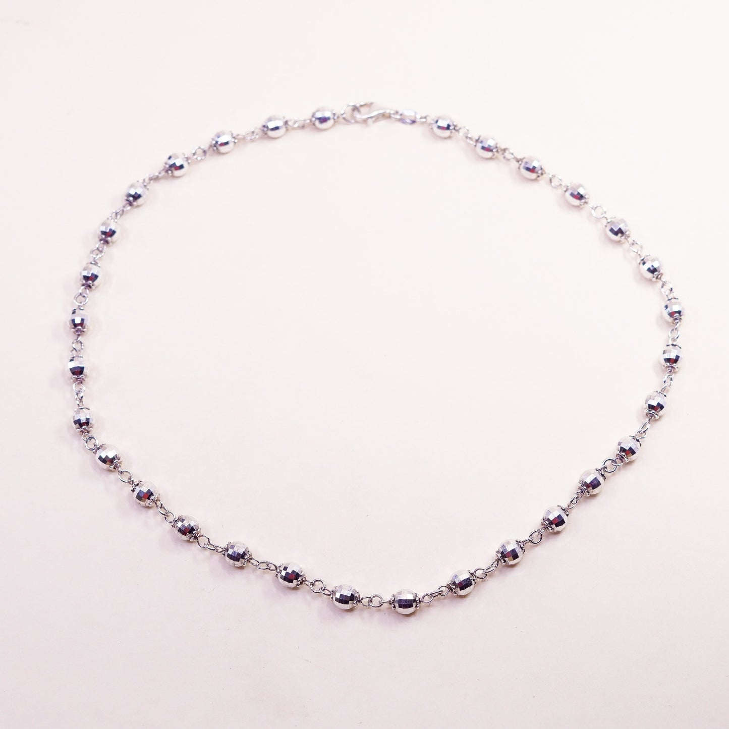 20”, Italy Milor Sterling silver necklace, Italy 925 fine silver beads chain