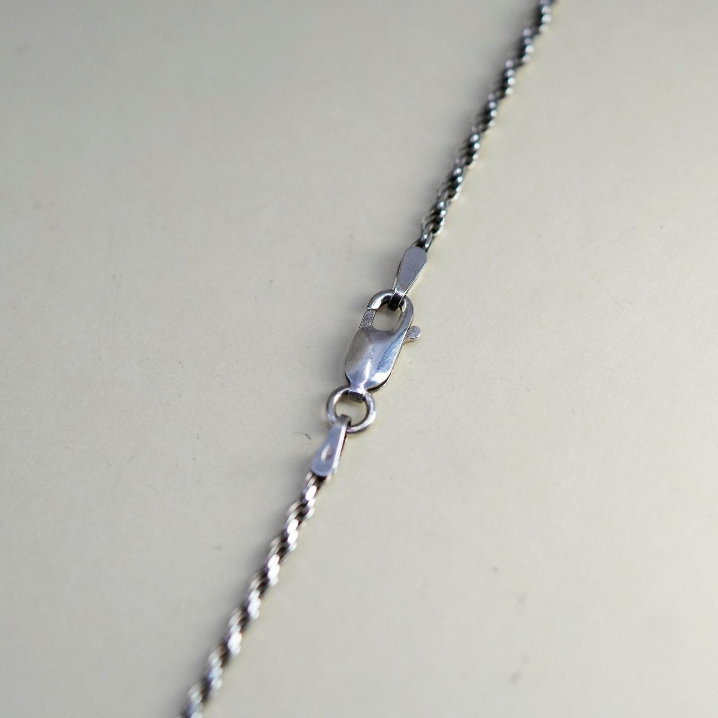 30”, 1.6mm, vintage IBB Sterling silver necklace, 925 diamond rope chain