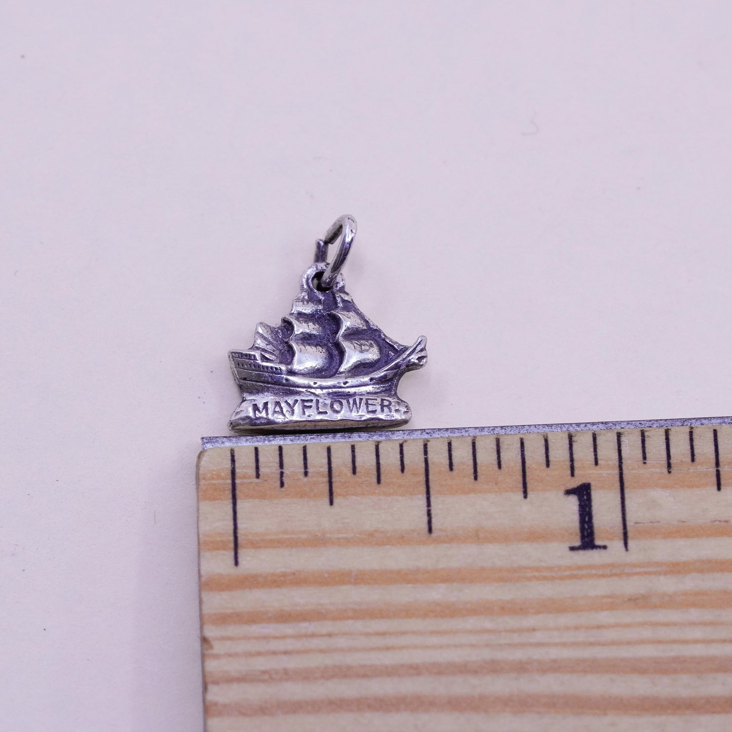 Vintage sterling silver handmade pendant, 925 sailing boat charm