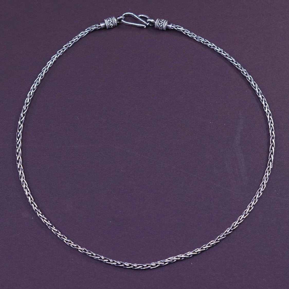 17", 3mm, Indonesia BA Suarti Sterling silver handmade necklace 925 wheat chain