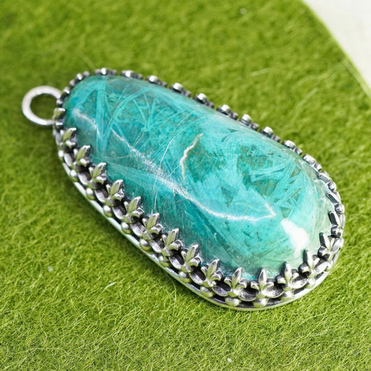 southwestern Sterling 925 silver handmade pendant sleeping beauty turquoise