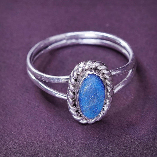sz 7.5 VTG Native American Sterling silver handmade ring, 925 w/ blue turquoise