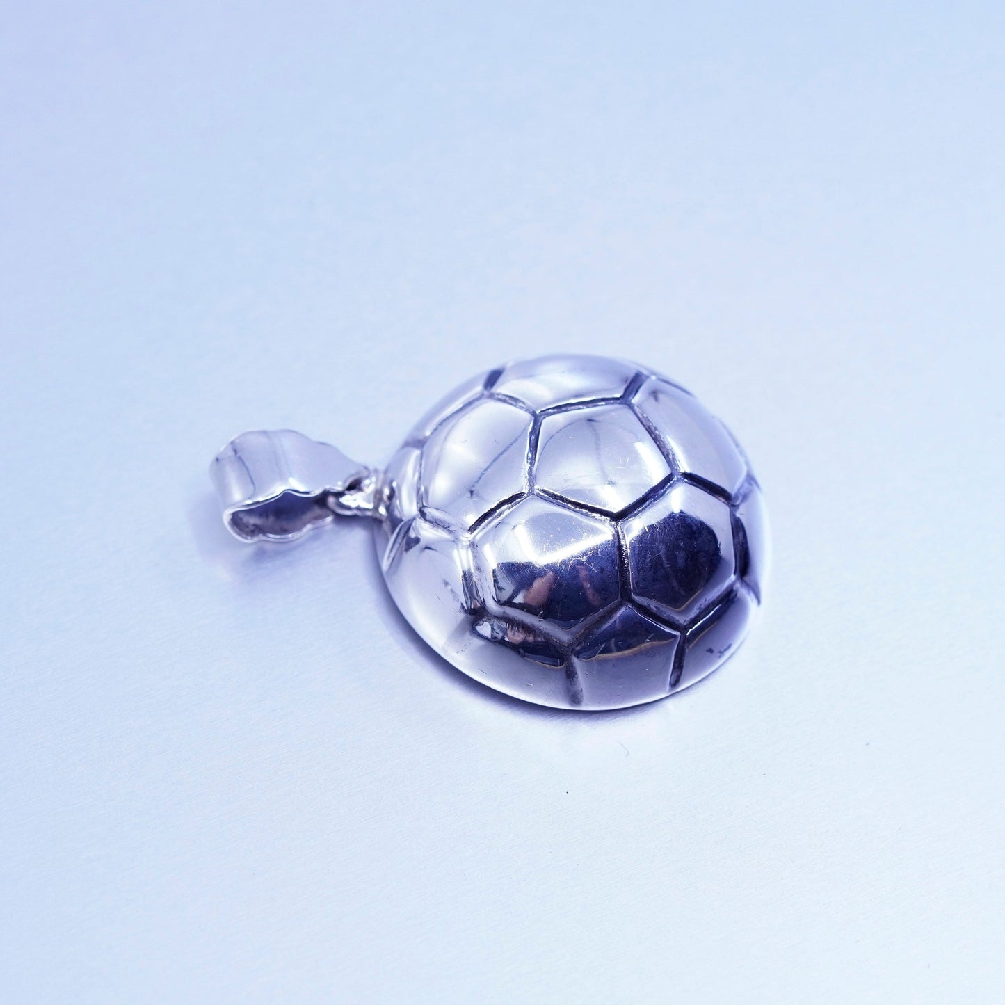 Vintage sterling 925 silver handmade football soccer pendant