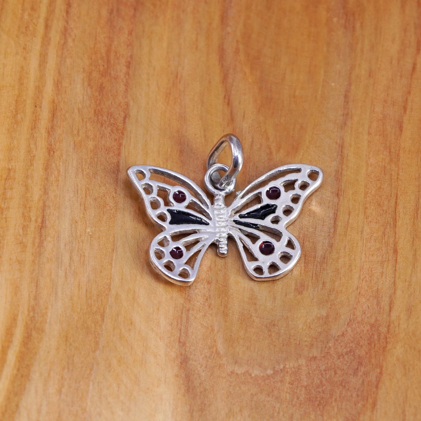 Vintage mexico Sterling 925 silver handmade pendant, filigree butterfly pendant