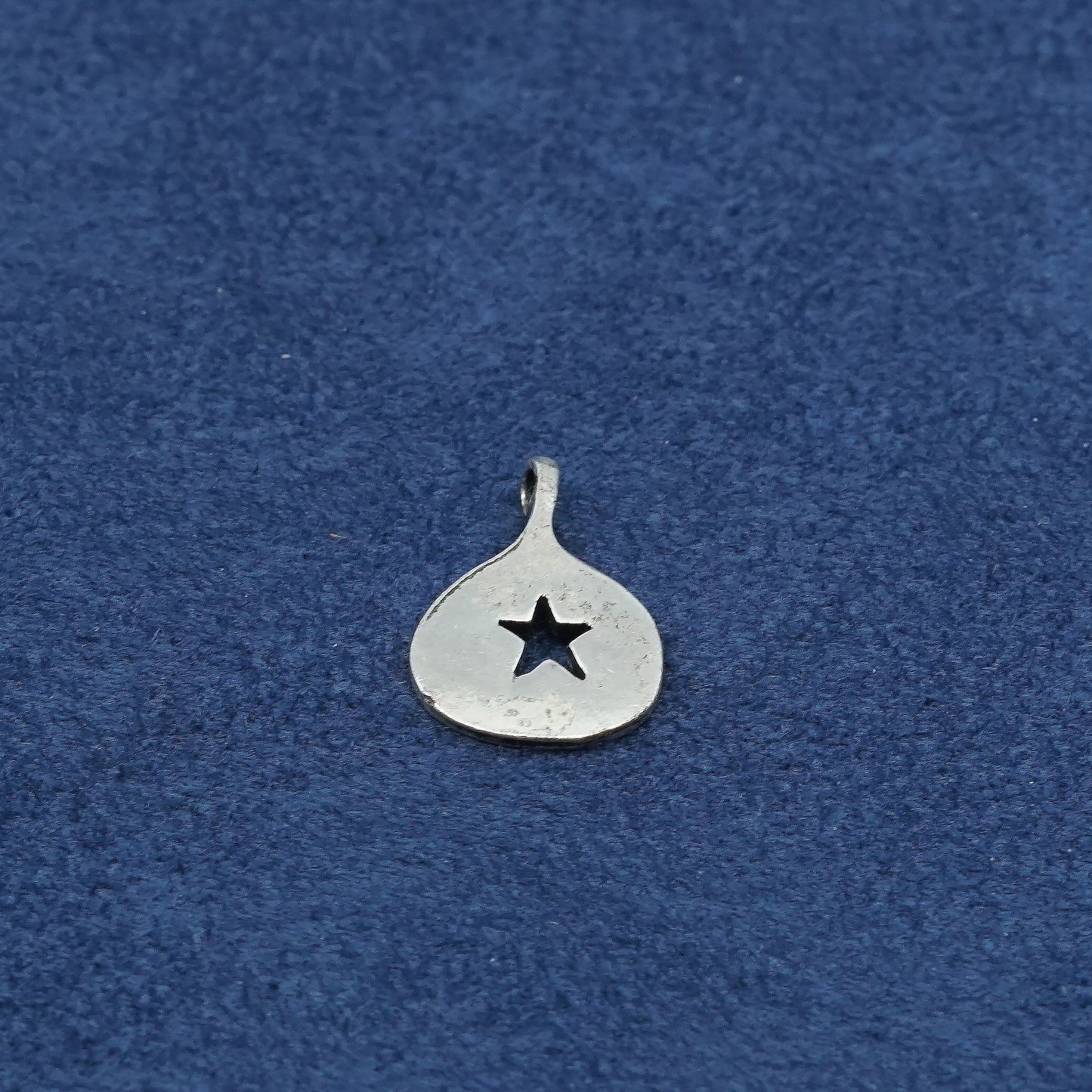 vtg Sterling silver handmade pendant 925 tag charm w/ star cut out