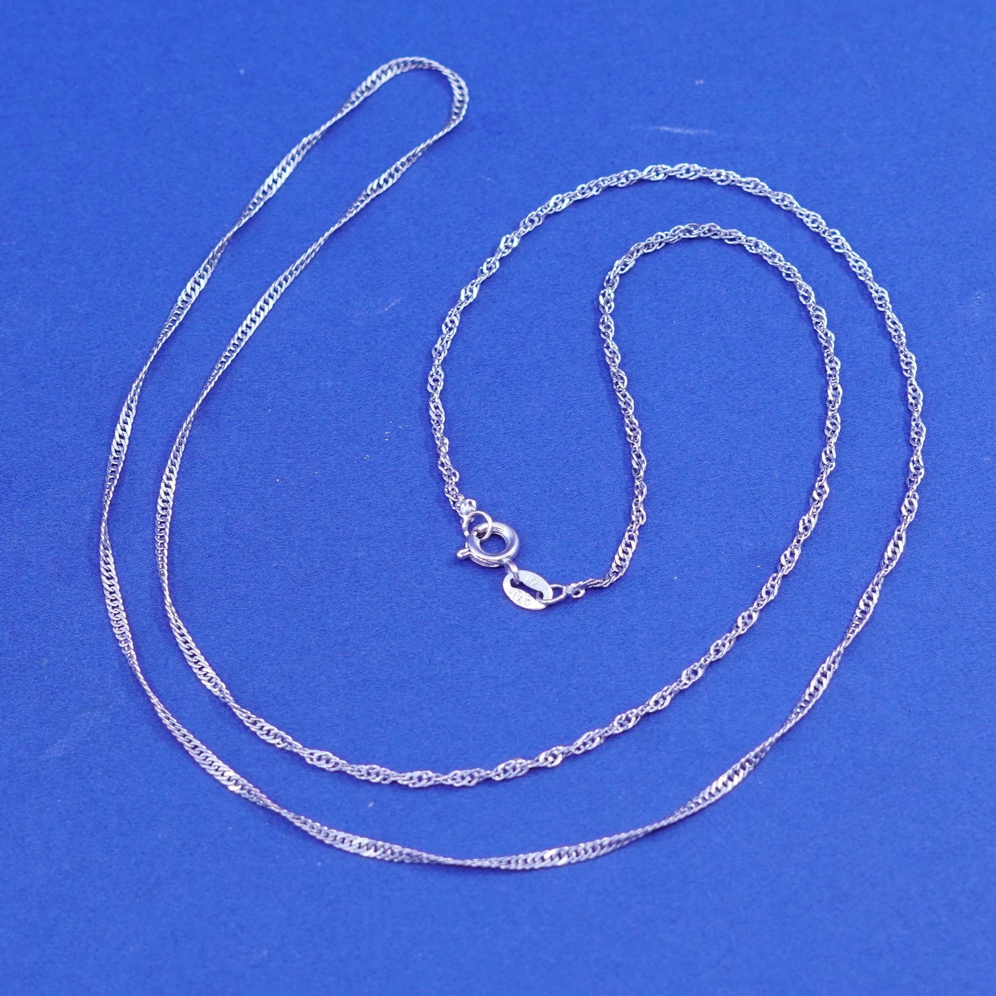 24”, 1.4mm, Sterling silver handmade necklace, 925 twisted curb link chain