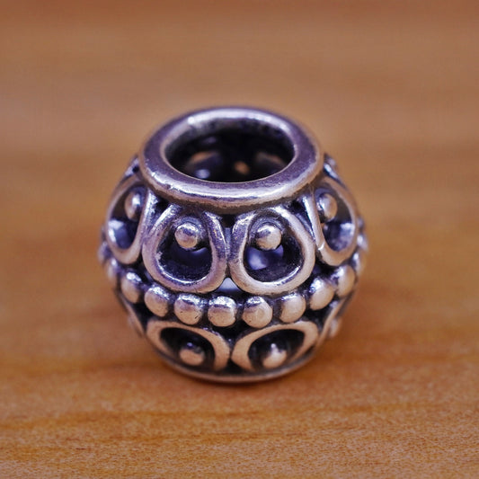 Vintage ALE Sterling silver handmade pendant, filigree 925 bead charm