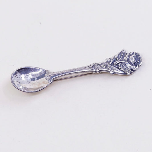 vtg sterling silver handmade brooch, 925 spoon pin by jewel art